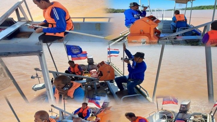 สทน.11 ศูนย์สำรวจอุทกวิทยาโขงเจียม (ส่วนอุทกวิทยา ) การตรวจวัดปริมาณน้ำและตะกอนแม่น้ำโขงสถานีโขงเจียม
