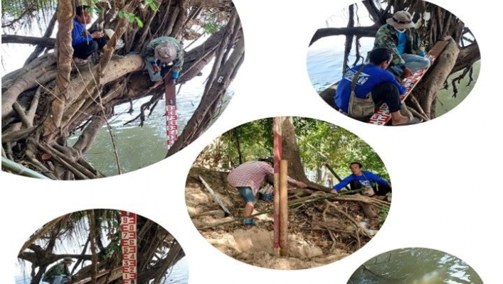 สทน.11 ศูนย์สำรวจอุทกวิทยาโขงเจียม (ส่วนอุทกวิทยา ) ซ่อมแซมและบำรุงรักษาสถานีอุทกวิทยาแม่น้ำมูล