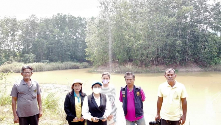 สทน.8 ลงพื้นที่สำรวจความเหมาะสมโครงการเบื้องต้น แก้ไขปัญหาขาดแคลนน้ำ โครงการปรับปรุงเพิ่มประสิทธิภาพการกักเก็บน้ำ  ตำบลอ่าวตง อำเภอวังวิเศษ จังหวัดตรัง