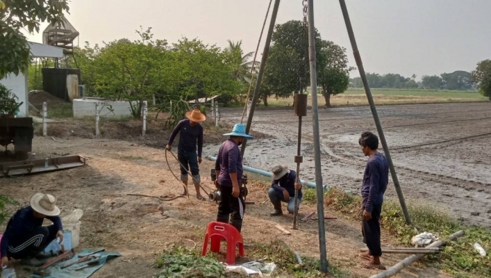 สทน.7 เจาะสำรวจชั้นดินโครงการอนุรักษ์ฟื้นฟูแหล่งน้ำบึงหนองสองตอนและก่อสร้างระบบกระจายน้ำภายในตำบลวังลึก