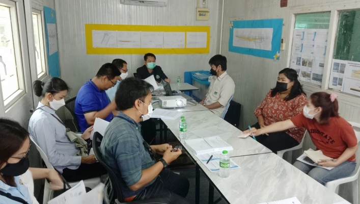 สทน.7 ประชุมตรวจติดตามโครงการจ้างควบคุมงานก่อสร้างโครงการปรับปรุงดินชั้นฐานรากอ่างเก็บน้ำมรสวบ