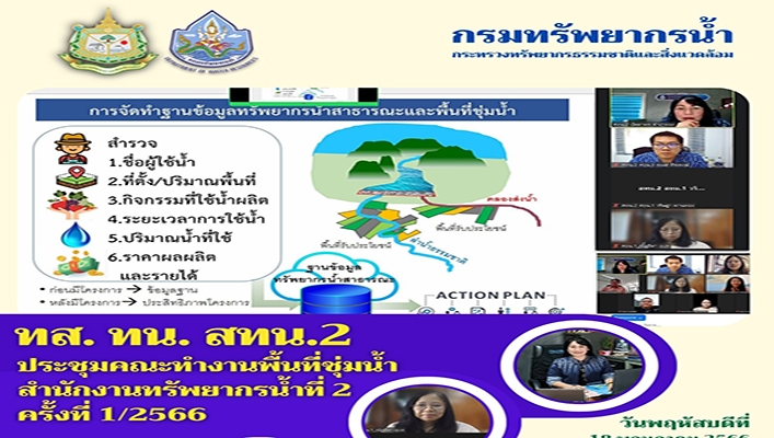 สทน.2 ประชุมคณะทำงานพื้นที่ชุ่มน้ำ สำนักงานทรัพยากรน้ำที่ 2 ครั้งที่ 1/2566
