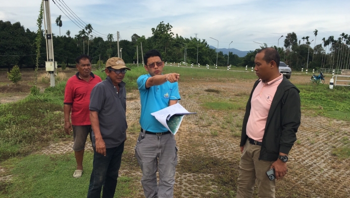 สทน.6 ลงพื้นที่ตรวจสอบจุดก่อสร้างสถานีสูบน้ำ โครงการก่อสร้างระบบสูบน้ำ กระจายน้ำ บ้านทุ่งเบญจา