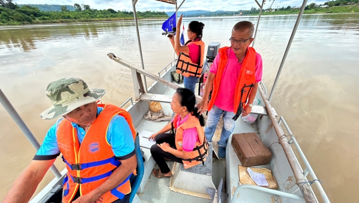 สทน.11 ศูนย์สำรวจอุทกวิทยาโขงเจียม (ส่วนอุทกวิทยา ) การตรวจวัดปริมาณน้ำและตะกอนแม่น้ำโขงสถานีโขงเจียม