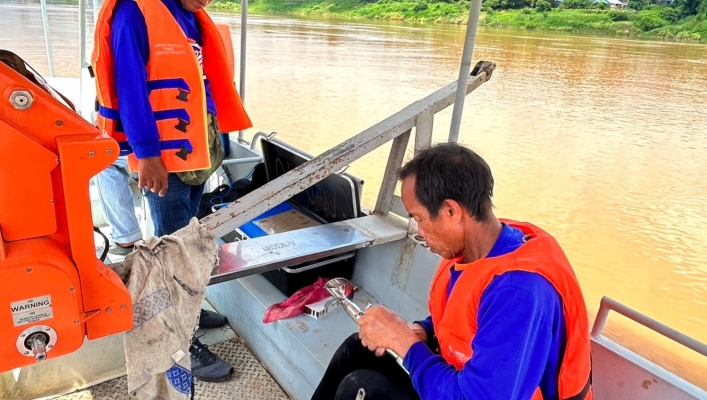 สทน.11 ศูนย์สำรวจอุทกวิทยาโขงเจียม (ส่วนอุทกวิทยา ) การตรวจวัดปริมาณน้ำและตะกอนแม่น้ำโขงสถานีโขงเจียม