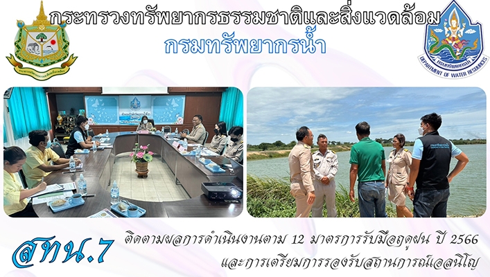 สทน.7 ติดตามผลการดำเนินงานตาม 12 มาตรการรับมือฤดูฝน ปี 2566 และการเตรียมการรองรับสถานการณ์เอลนิโญ