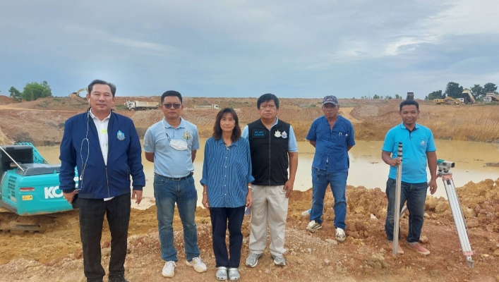 สทน.6 โดยส่วนสำรวจและออกแบบ ลงพื้นที่ตรวจติดตามงาน โครงการอนุรักษ์ฟื้นฟูหนองปรือ ช่วง 2 หมู่ที่ 8 ตำบลย่านรี อำเภอกบินทร์บุรี จังหวัดปราจีนบุรี