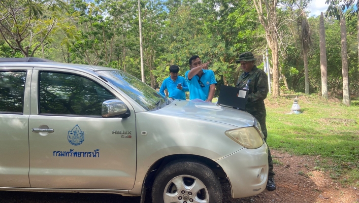 สทน.6  ลงพื้นที่สำรวจโครงการเพิ่มประสิทธิภาพการกักเก็บน้ำอ่างเก็บน้ำภูติอนันต์ ตำบลพลูตาหลวง อำเภอสัตหีบ จังหวัดชลบุรี