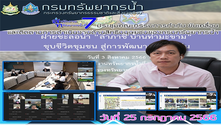 สทน.7 ประชุมคณะกรรมการกำกับ ขับเคลื่อนและติดตามการดำเนินงานด้านสิทธิมนุษยชนของกรมทรัพยากรน้ำ ครั้งที่ 2/2566