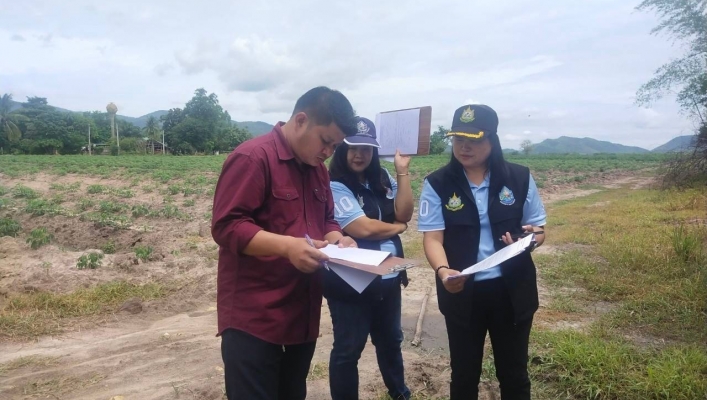 สทน.7 ลงพื้นที่สำรวจความเหมาะสมเบื้องต้นโครงการด้านแหล่งน้ำตามคำขอ ตำบลหนองรี อำเภอบ่อพลอย จังหวัดกาญจนบุรี