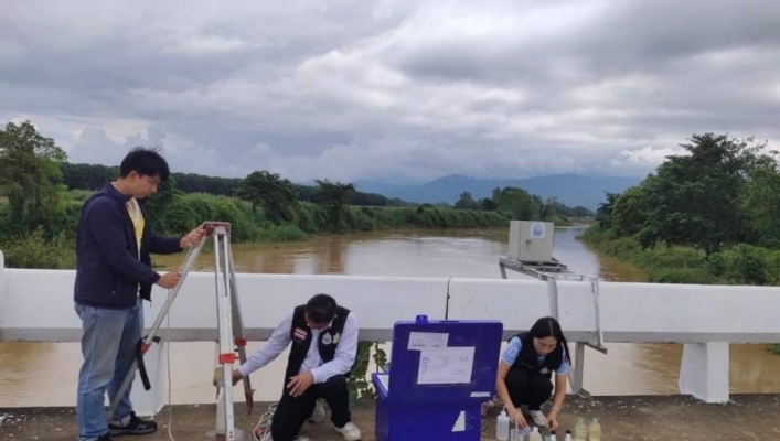 ทน. สทน. 1 สอท. 2 เชียงราย ติดตามตรวจสอบเก็บตัวอย่างคุณภาพน้ำ MRC ประจำเดือนกันยายน 2566