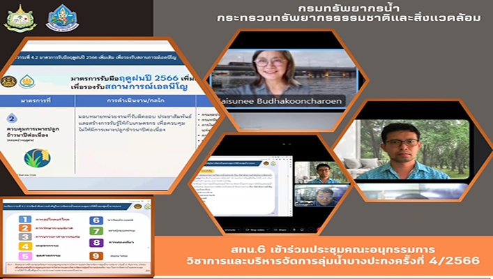 สทน.6 เข้าร่วมประชุมคณะอนุกรรมการวิชาการและบริหารจัดการลุ่มน้ำบางปะกง ครั้งที่ 4/2566