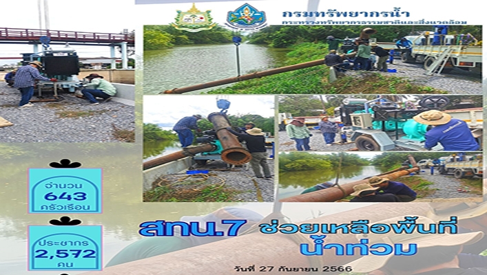 สทน.7 ช่วยเหลือพื้นที่น้ำท่วม จังหวัดนครปฐม