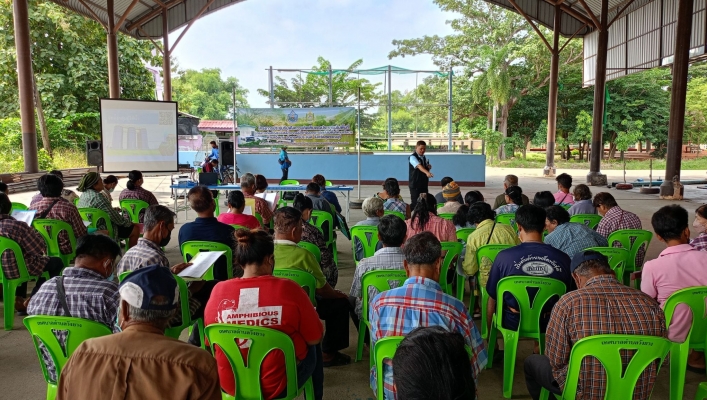สทน.7 จัดโครงการประชุมรับฟังความคิดเห็นของประชาชนในพื้นที่ โครงการก่อสร้าง ระบบส่งน้ำจากแม่น้ำท่าจีนบรรเทาภัยแล้งในพื้นที่ตำบลวังยาง
