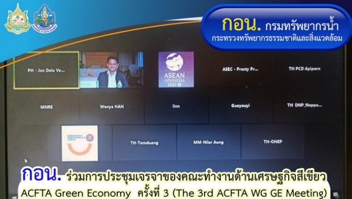 กอน. ร่วมการประชุมเจรจาของคณะทำงานด้านเศรษฐกิจสีเขียว ACFTA Green Economy  ครั้งที่ 3 (The 3rd ACFTA WG GE Meeting)