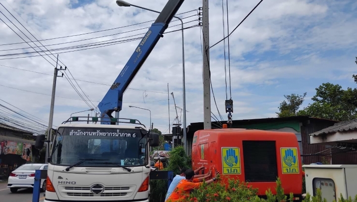 สทน.6 สนับสนุนรถเครนรื้อถอนเครื่องสูบน้ำให้กับศูนย์ป้องกันและบรรเทาสาธารณภัย เขต 3 ปราจีนบุรี