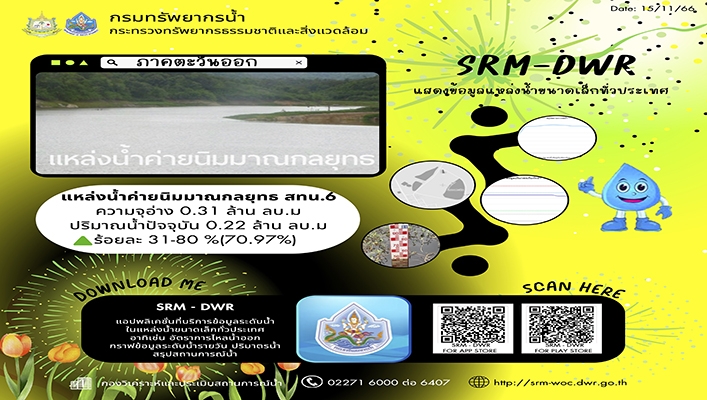 ทน. จัดทำแอปพลิเคชั่นที่บริการข้อมูลระดับน้ำในแหล่งน้ำขนาดเล็กทั่วประเทศ
