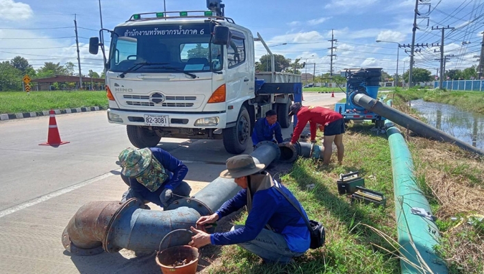 สทน.6 สูบระบายน้ำท่วมขังพื้นที่เกษตรนาข้าว จ.สระแก้ว