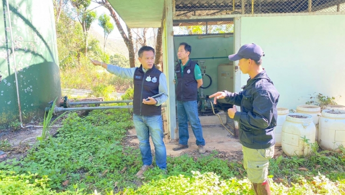 สทน.1 สำรวจระบบประปาโครงการหลวงผาตั้ง อ.เวียงแก่น จ.เชียงราย เพื่อปรับปรุงซ่อมแซม