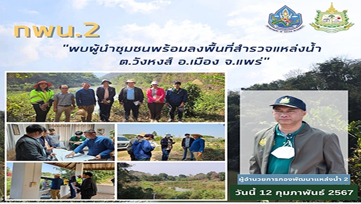 กพน. พบผู้นำชุมชนพร้อมลงพื้นที่สำรวจแหล่งน้ำ จ.แพร่