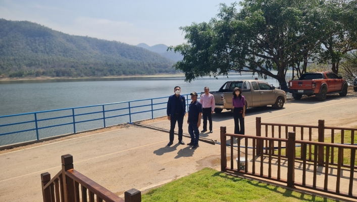 สทน.1 ลงพื้นที่ ตรวจราชการโครงการปรับปรุง ซ่อมแซมอาคารพลับพลาทรงงาน อ่างเก็บน้ำห้วยลาน จ.เชียงใหม่