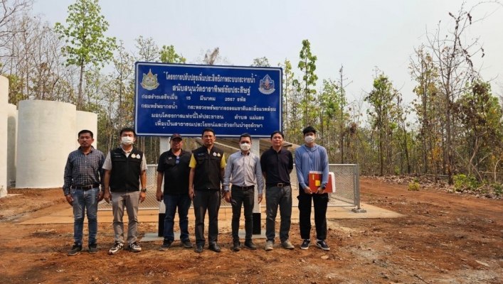 สทน.1 ส่วนพัฒนาและฟื้นฟูแหล่งน้ำ ลงพื้นที่ตรวจเร่งรัด / ติดตามงานโครงการปรับปรุงเพิ่มประสิทธิภาพระบบกระจายน้ำ สนับสนุนวัดธาราทิพย์ชัยประดิษฐ์ บ้านห้วยชมพู หมู่ที่ 8 ตำบลแม่แตง อำเภอแม่แตง จังหวัดเชียงใหม่