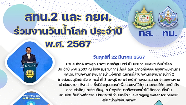 สทน.2 และ กยผ. ร่วมงานวันน้ำโลก ประจำปี พ.ศ.2567