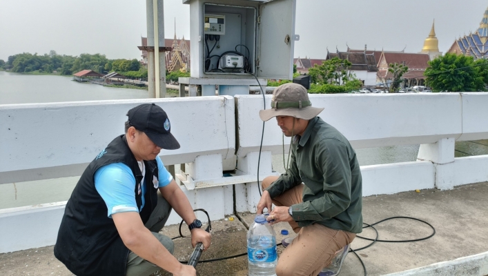 สทน.7 ลงพื้นที่ตรวจสอบ และบำรุงรักษาระบบตรวจวัดสภาพน้ำทางไกลอัตโนมัติ และระบบส่งข้อมูลสัญญาณภาพ (CCTV) ลุ่มน้ำท่าจีน ในเขตพื้นที่จังหวัดนครปฐม จังหวัดกาญจนบุรี และจังหวัดสมุทรสาคร