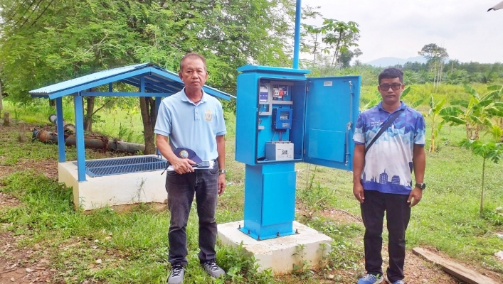 สทน.6 ตรวจสอบสถานที่การขออนุญาตใช้น้ำ กปภ.สาขาบ้านบึง จุดสูบน้ำอ่างเก็บน้ำคลองตะแบก
