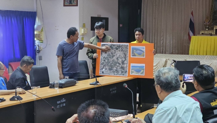 ทส. ทน. สทน.11 ส่วนสำรวจเเละออกเเบบ เข้าร่วมประชุมชี้แจงโครงการก่อสร้างระบบกระจายน้ำ