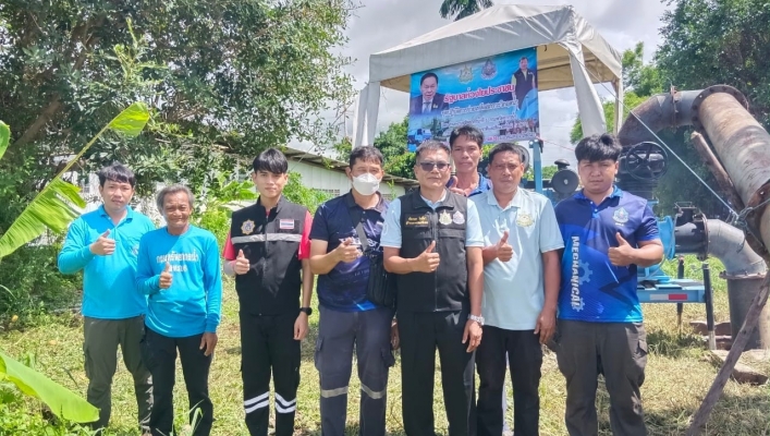 สทน.6 ลงพื้นที่ติดตั้งเครื่องสูบน้ำ ขนาด 12 นิ้ว จำนวน 1 เครื่อง บรรเทาน้ำท่วมขังตำบลเชิงเนิน จังหวัดระยอง