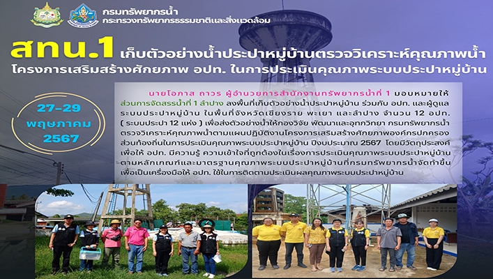 สทน.1 เก็บตัวอย่างน้ำประปาหมู่บ้านตรวจวิเคราะห์คุณภาพน้ำ