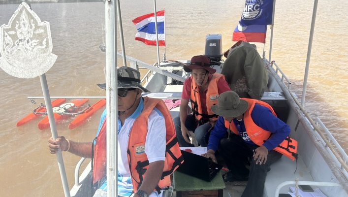 ทส. ทน. สทน.11 ส่วนอุทกวิทยา ตรวจวัดปริมาณน้ำ และตะกอนแม่น้ำโขง อำเภอโขงเจียม จังหวัดอุบลราชธานี