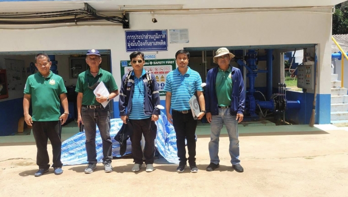 สทน.6 ตรวจสอบสถานที่-แหล่งน้ำ เพื่อประกอบการพิจารณาขออนุญาตการใช้น้ำ ประเภทที่สอง ของการประปาส่วนภูมิภาค สาขาพนัสนิคม