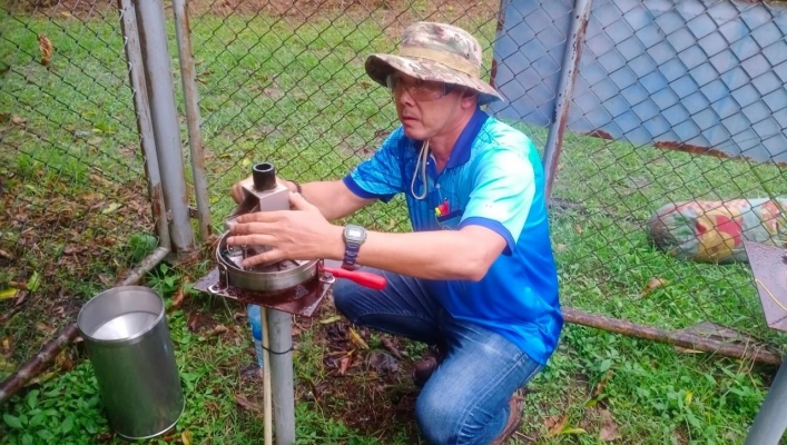 สทน.7 ลงพื้นที่ตรวจสอบ ซ่อมแซม ปรับปรุง และบำรุงรักษาสถานีเตือนภัยล่วงหน้า (Early Warning) น้ำท่วมฉับพลัน - ดินถล่ม ในเขตพื้นที่จังหวัดกาญจนบุรี