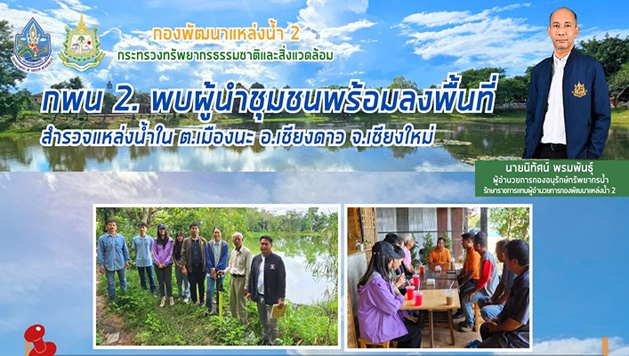 กพน.2 พบผู้นำชุมชนพร้อมลงพื้นที่สำรวจแหล่งน้ำ จ.เชียงใหม่
