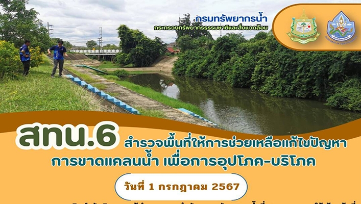 สทน.6 สำรวจพื้นที่ให้การช่วยเหลือแก้ไขปัญหาการขาดแคลนน้ำ เพื่อการอุปโภค-บริโภค
