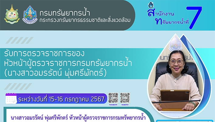 สทน.7 รับการตรวจราชการของหัวหน้าตรวจราชการกรมทรัพยากรน้ำ