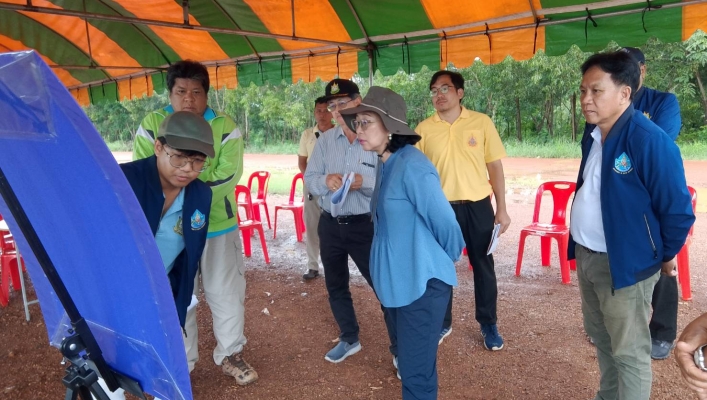 สทน.6 นำคณะหัวหน้าผู้ตรวจราชการกรม ลงพื้นที่ตรวจติดตามการดำเนินงานในโครงการซ่อมแซมอ่างเก็บน้ำวังจิก ตำบลไทรเดี่ยว อำเภอคลองหาด จังหวัดสระแก้ว