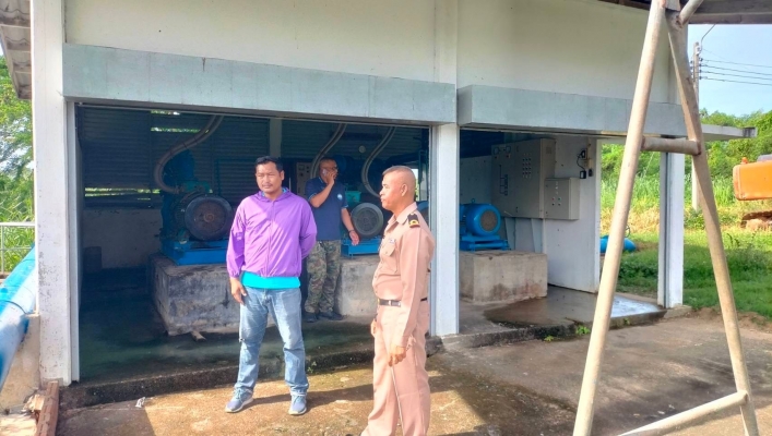 สทน.6 ลงพื้นที่สำรวจโครงการอนุรักษ์ฟื้นฟูแหล่งกักเก็บน้ำแก้มลิงคลองบางไผ่ ตำบลพลูตาหลวง อำเภอสัตหีบ จังหวัดชลบุรี