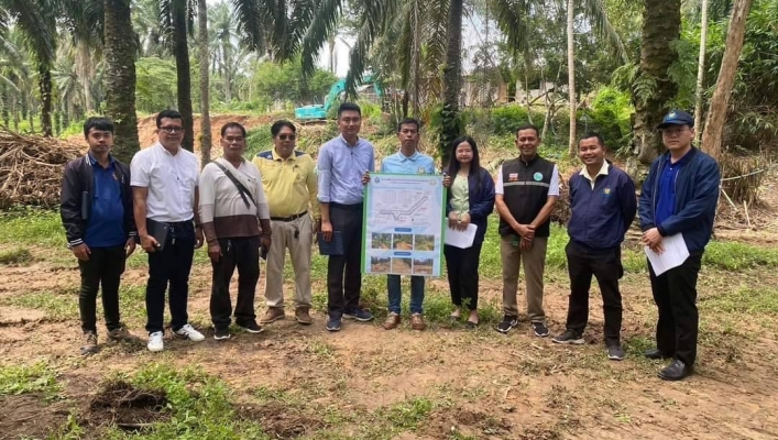 สทน.10 ลงพื้นที่ติดตามความก้าวหน้า โครงการพัฒนาแหล่งน้ำเก็บกักน้ำฝายคลองทับเคี่ยม (คลองอินทนิล) ตำบลโคกยาง อำเภอเหนือคลอง จังหวัดกระบี่