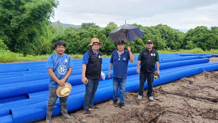 สทน.1 ส่วนพัฒนาและฟื้นฟูแหล่งน้ำ ลงพื้นที่เร่งรัด ติดตามงานโครงการก่อสร้างระบบกระจายน้ำด้วยพลังงานแสงอาทิตย์ ห้วยอมป๊าก  อันเนื่องมาจากพระราชดำริ