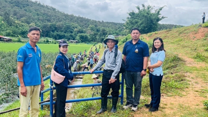 สทน.1 สอน.2 เชียงใหม่ การบริหารจัดการน้ำและดูแลรักษาอย่างมีส่วนร่วมและยั่งยืน (เสริมสร้างความเข้มแข็งกลุ่มผู้ใช้น้ำ/เครือข่ายเดิม) ปีงบประมาณ พ.ศ. 2567 กลุ่มบริหารการใช้น้ำพื้นที่เกษตรน้ำฝน ฝายน้ำล้นห้วยวังหลวง