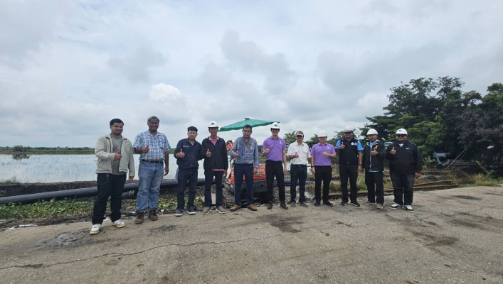สทน.7 ตรวจติดตามการดำเนินงานโครงการก่อสร้างระบบกระจายน้ำด้วยพลังงานแสงอาทิตย์จากแหล่งน้ำลำสมุห์บรรเทาภัยแล้งในพื้นที่ตำบลดอลตาล