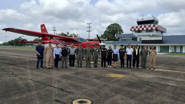 ทส. ทน. สทน.11 ส่วนอุทกวิทยา เข้าร่วมประชุมติดตามสถานการณ์น้ำ และบินสำรวจตามลำน้ำโขง