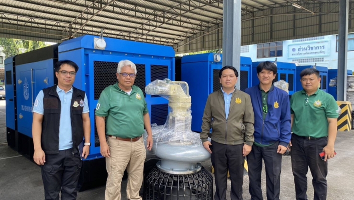 กพน.2 ตรวจรับและจัดส่งชุดสูบน้ำระบบไฮดรอลิค ส่งระยะไกล แบบปรับอัตราการไหลตามช่วงกำลังงานที่เปลี่ยนไป ณ สำนักงานทรัพยากรน้ำที่ 7