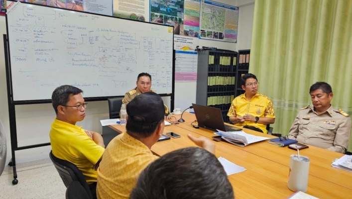 สทน.1 ประชุม เร่งรัด ติดตามงาน โครงการอ่างเก็บน้ำห้วยแม่เหียะน้อย พร้อมระบบส่งน้ำ อันเนื่องมาจากพระราชดำริ  ตำบลแม่เหียะ อำเภอเมือง  จังหวัดเชียงใหม่