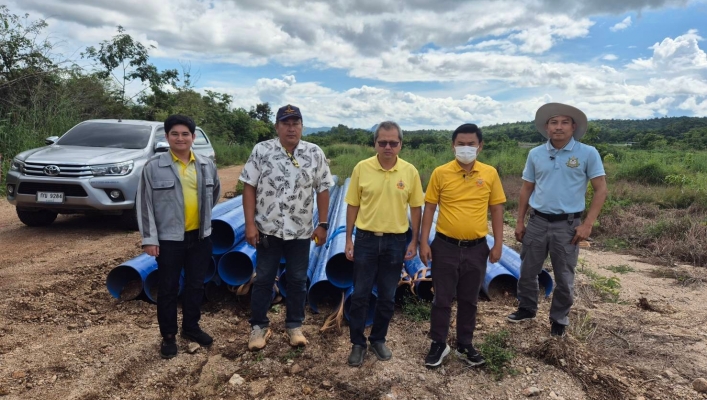 สทน.7 ลงพื้นที่ตรวจติดตามโครงการก่อสร้างระบบส่งน้ำจากแม่น้ำแควน้อยสนับสนุนพื้นที่ปฏิรูปที่ดินเพื่อการเกษตรกรรม (ส.ป.ก.) กาญจนบุรี ระยะ 2