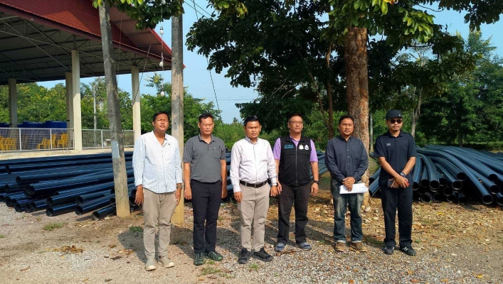 สทน.7 ลงพื้นที่ตรวจติดตามโครงการก่อสร้างระบบกระจายน้ำภายในตำบลทุ่งหลวง ตำบลทุ่งหลวง อำเภอปากท่อ จังหวัดราชบุรี