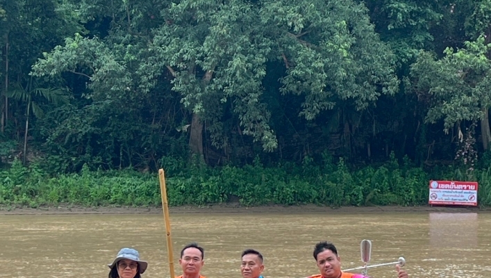 กรมทรัพยากรน้ำ โดย สำนักงานทรัพยากรน้ำที่ 1 ลงพื้นที่ “ตรวจวัดอัตราการไหล” ติดตามสถานการณ์น้ำแม่กก สถานีน้ำแม่กกบ้านท่าตอน อ.แม่อาย จ.เชียงใหม่